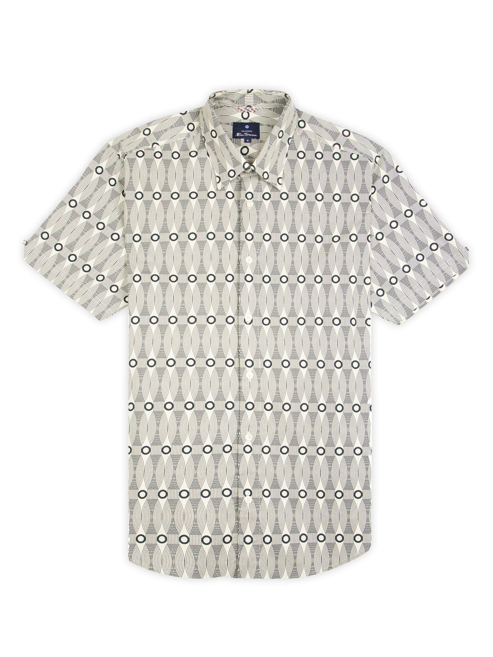 Short-Sleeve Retro Print Shirt - Ecru - Ben Sherman