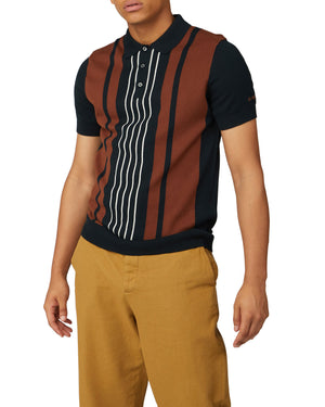 Short-Sleeve Mod Stripe Polo - Black