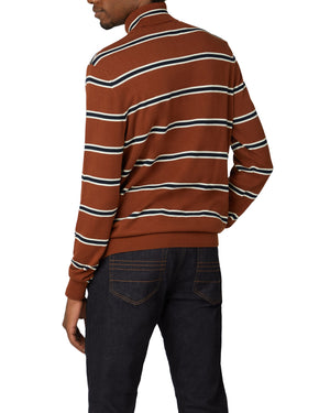 Stripe Roll Neck Sweater - Chestnut