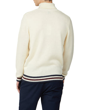 Textured Roll Neck Sweater - Ivory