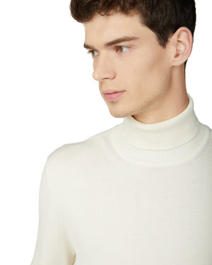 Signature Cotton Roll Neck Sweater - Ivory