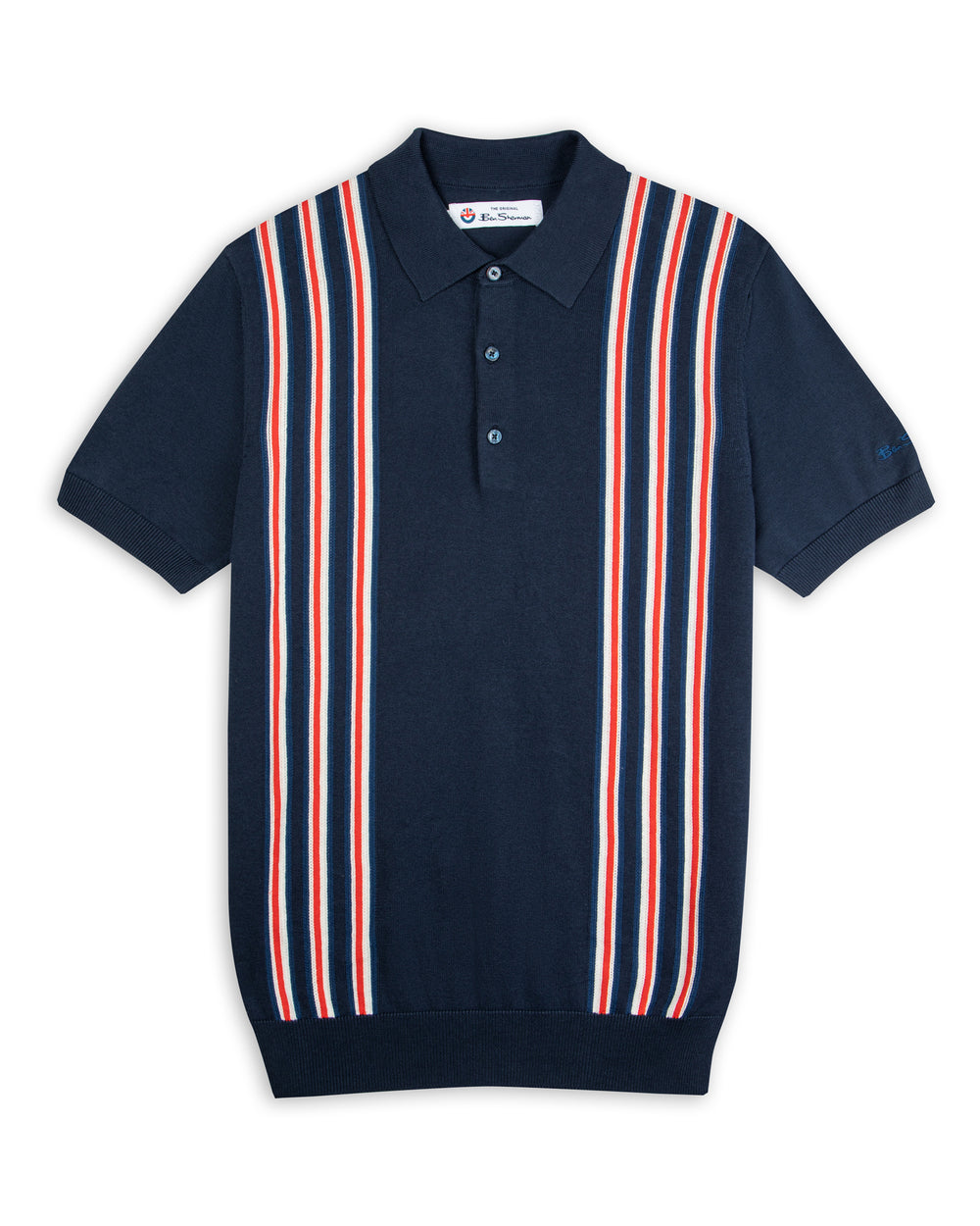 Team GB Men's Union Stripe Knit Polo - Midnight