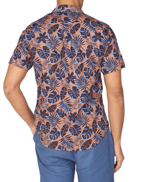 Short-Sleeve Botanical-Print Shirt - Anise