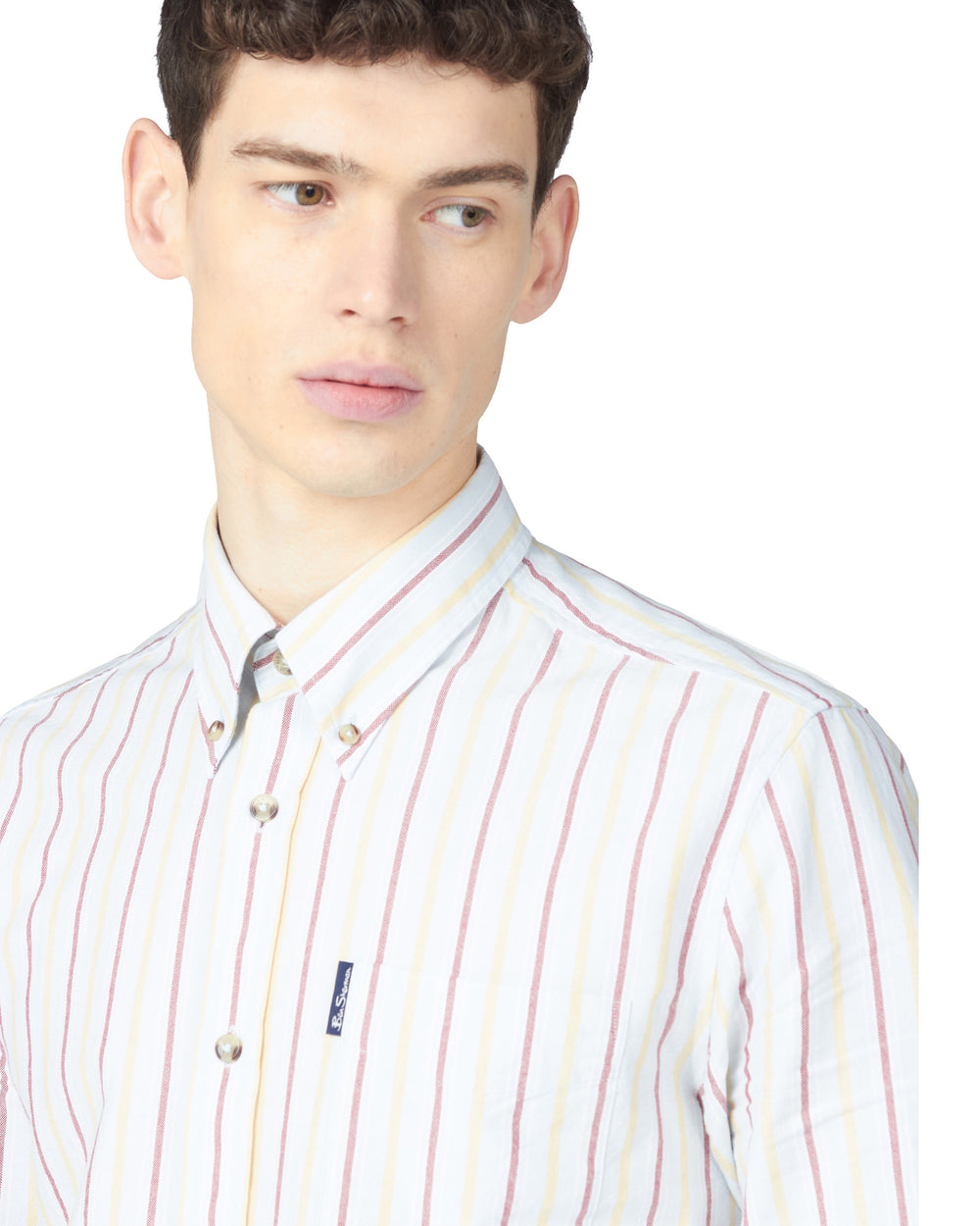 Long-Sleeve Laundered Oxford Stripe Shirt - Sky