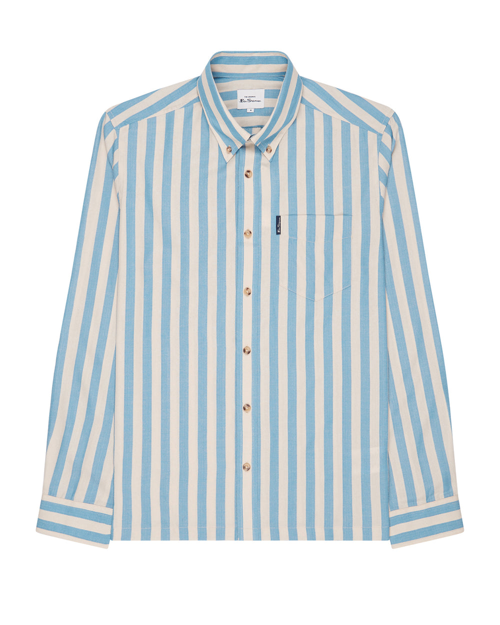 Long-Sleeve Candy-Stripe Shirt - Riviera Blue - Ben Sherman