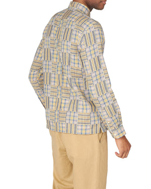 Long-Sleeve Archive Patchwork Check Shirt - Pale Yellow