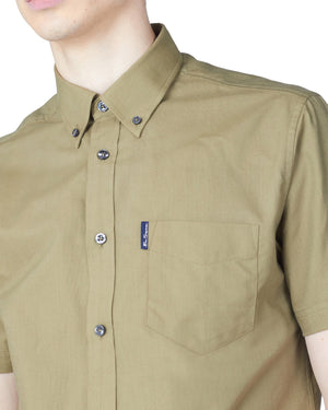 Short-Sleeve Signature Oxford Shirt - Olive