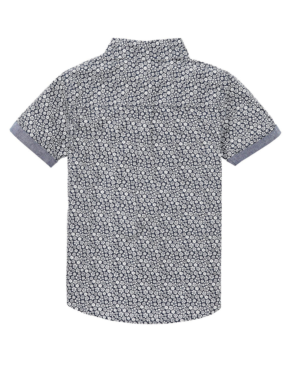 Boys' Navy/White Short-Sleeve Button-Down Shirt (Sizes 8-18)