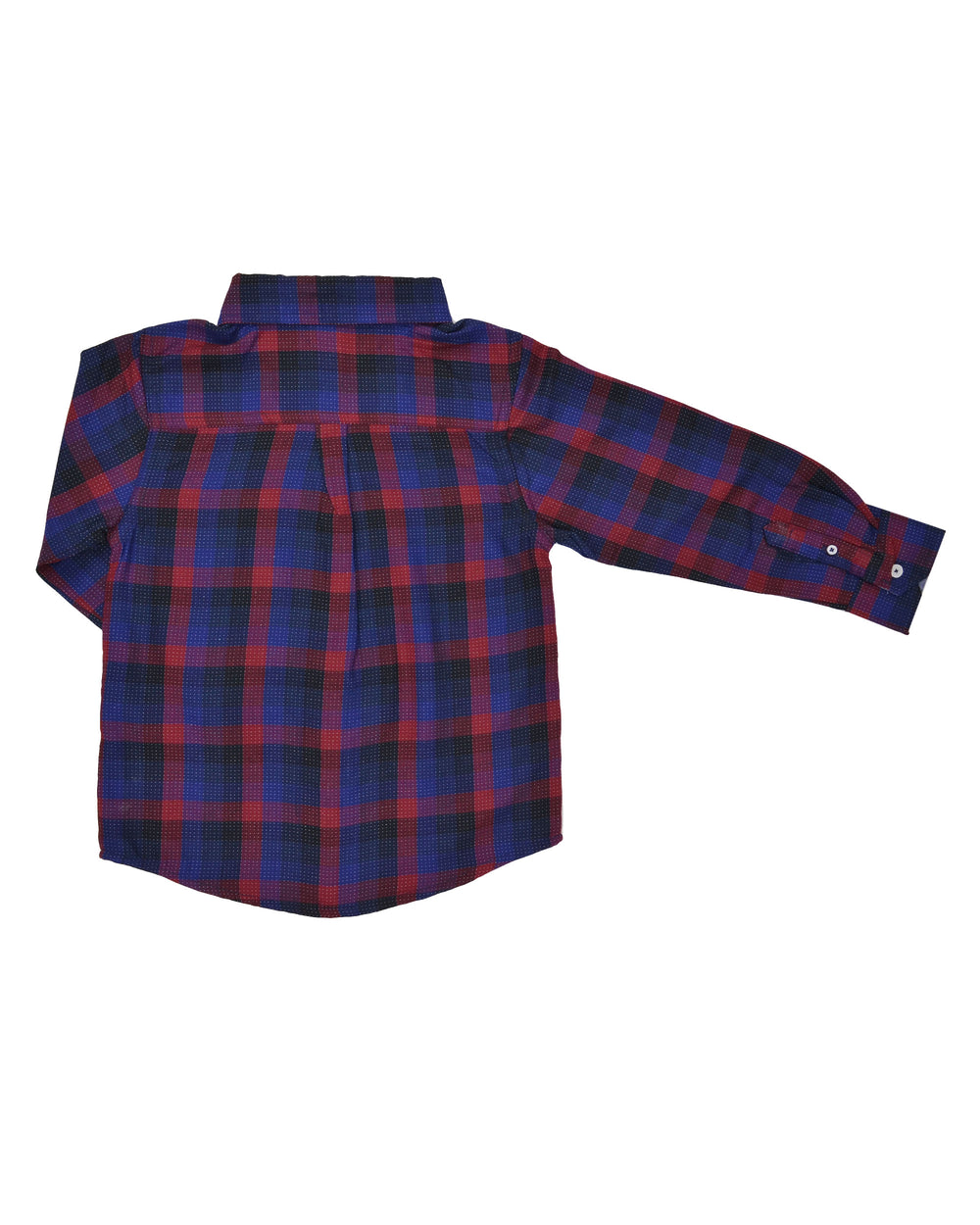 Boys' Black/Blue/Red Plaid Button-Down Shirt (Sizes 8-18)