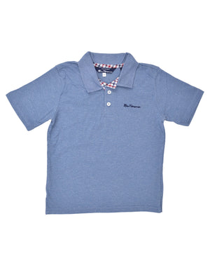 Boys' Short-Sleeve Polo Shirt - Blue (Sizes 4-7)