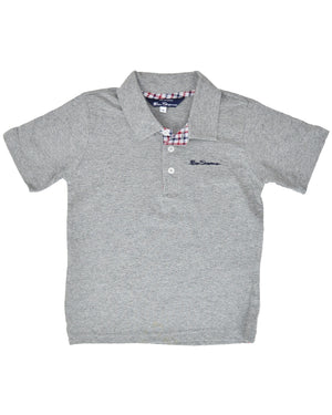 Boys' Short-Sleeve Polo Shirt - Heather Grey (Sizes 4-7)