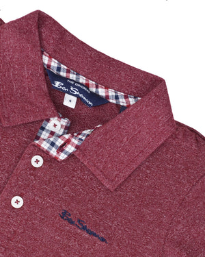 Boys' Short-Sleeve Polo Shirt - Red (Sizes 8-18)