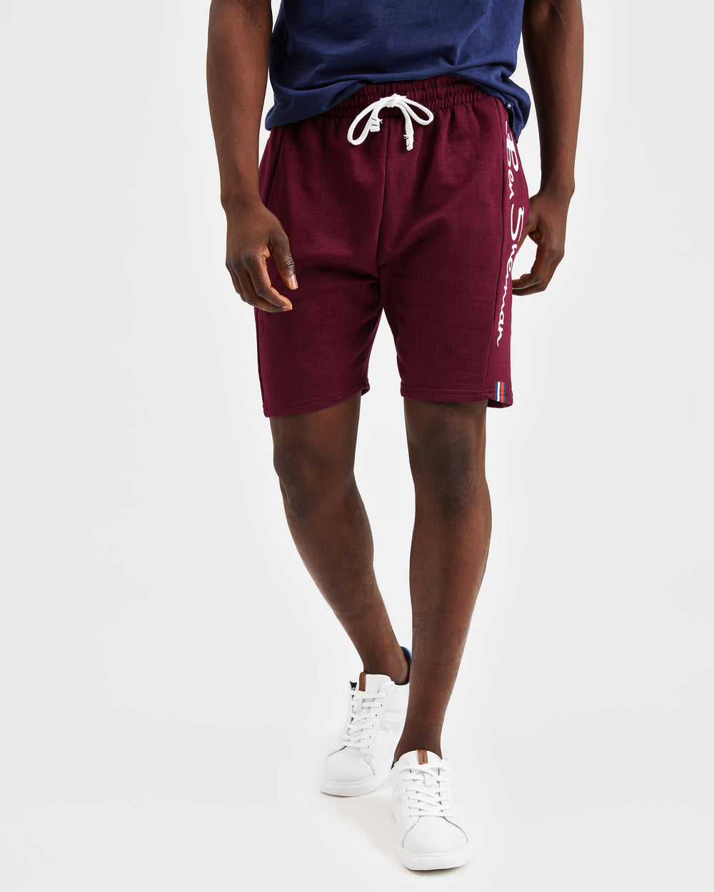 Casual Knit Logo Shorts - Burgundy