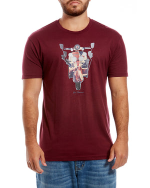Scooter Flag Graphic Tee - Maroon