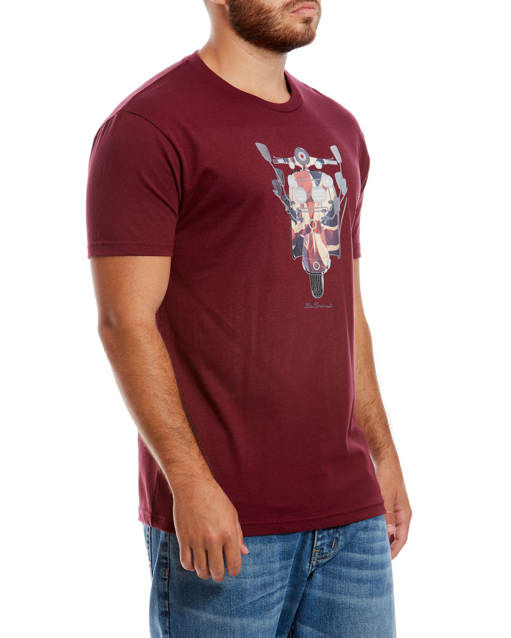 Scooter Flag Graphic Tee - Maroon