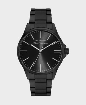 Men's Stainless Steel Bracelet Watch, 41mm - Black/Black/Black
