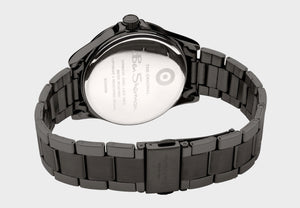 Men's Stainless Steel Bracelet Watch, 41mm - Black/Black/Black