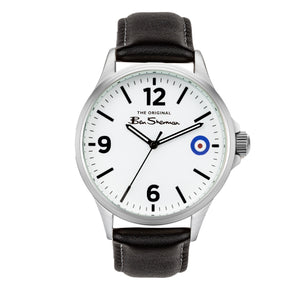 Men's Strap Watch, 41mm - Black/White/Silver