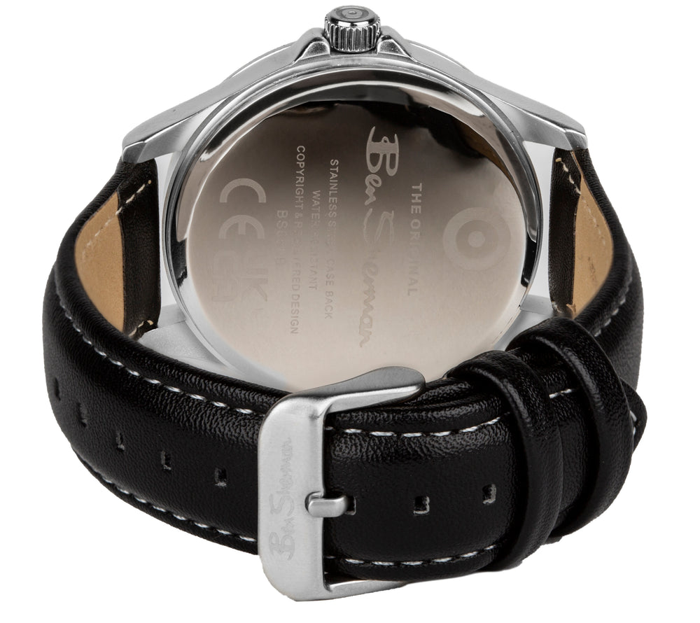 Men's Strap Watch, 41mm - Black/White/Silver