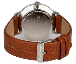 Men's Strap Watch, 41mm - Brown/White/Silver