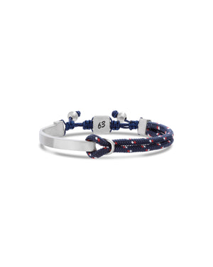 Navy Cord w/ Id Bar Bracelet