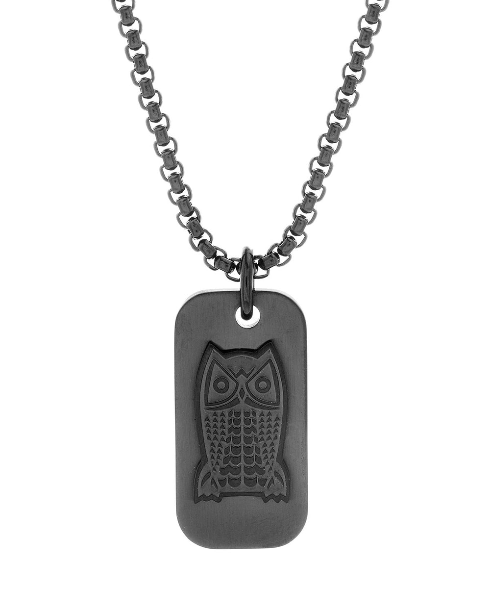 Enamel Owl Dogtag Necklace