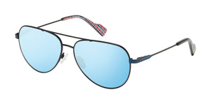 Shaftesbury Polarized Oversized Aviator Eco Sunglasses - Black/Blue