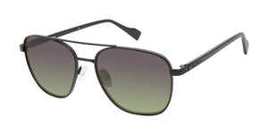 Walbrook Polarized Aviator Square Eco Sunglasses - Black/Green