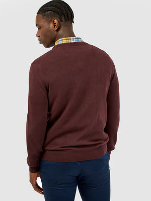 Signature Knit Crewneck Sweater - Bordeaux