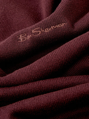Signature Knit Crewneck Sweater - Bordeaux