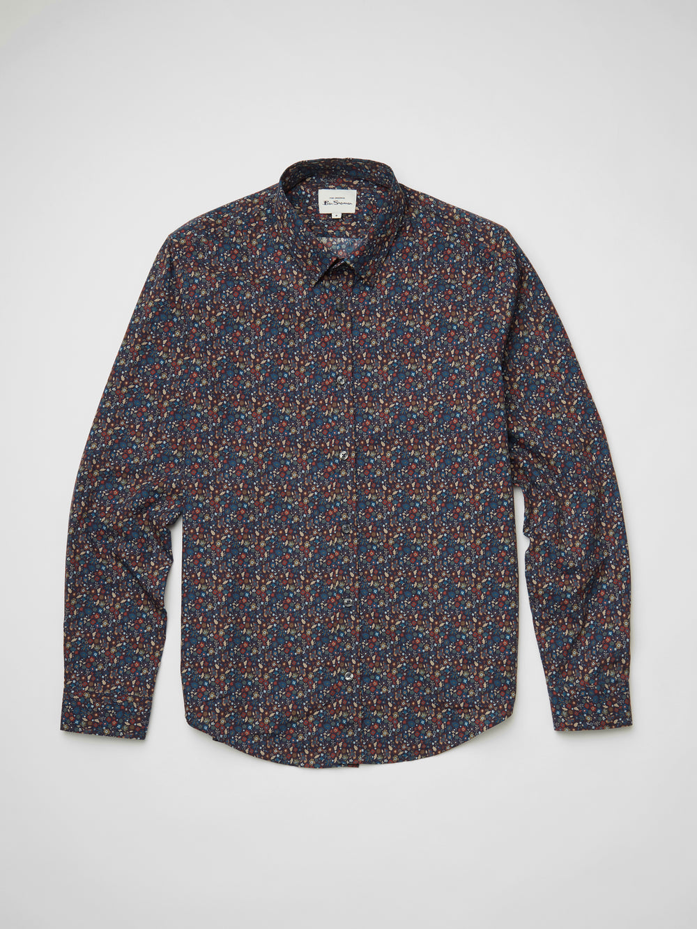 Long-Sleeve Multi-Color Floral Shirt - Midnight