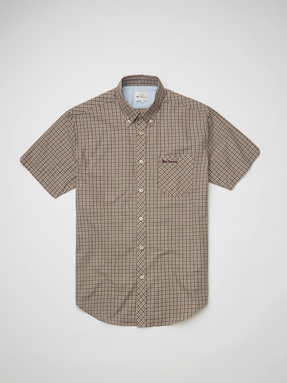 Short-Sleeve Mini-Check Shirt - Hemp