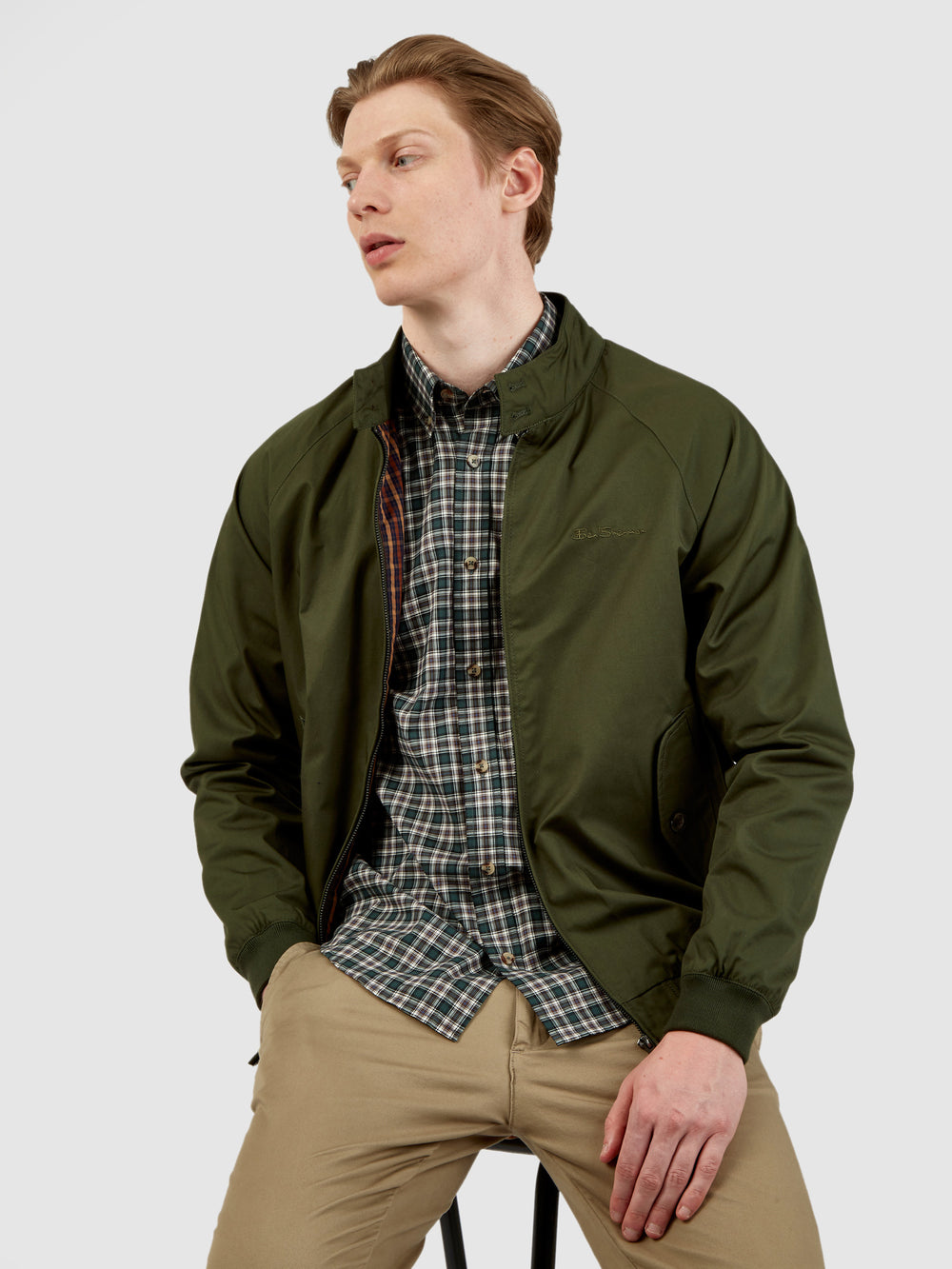 Long-Sleeve Mini Tartan-Check Shirt - Dark Green - Ben Sherman