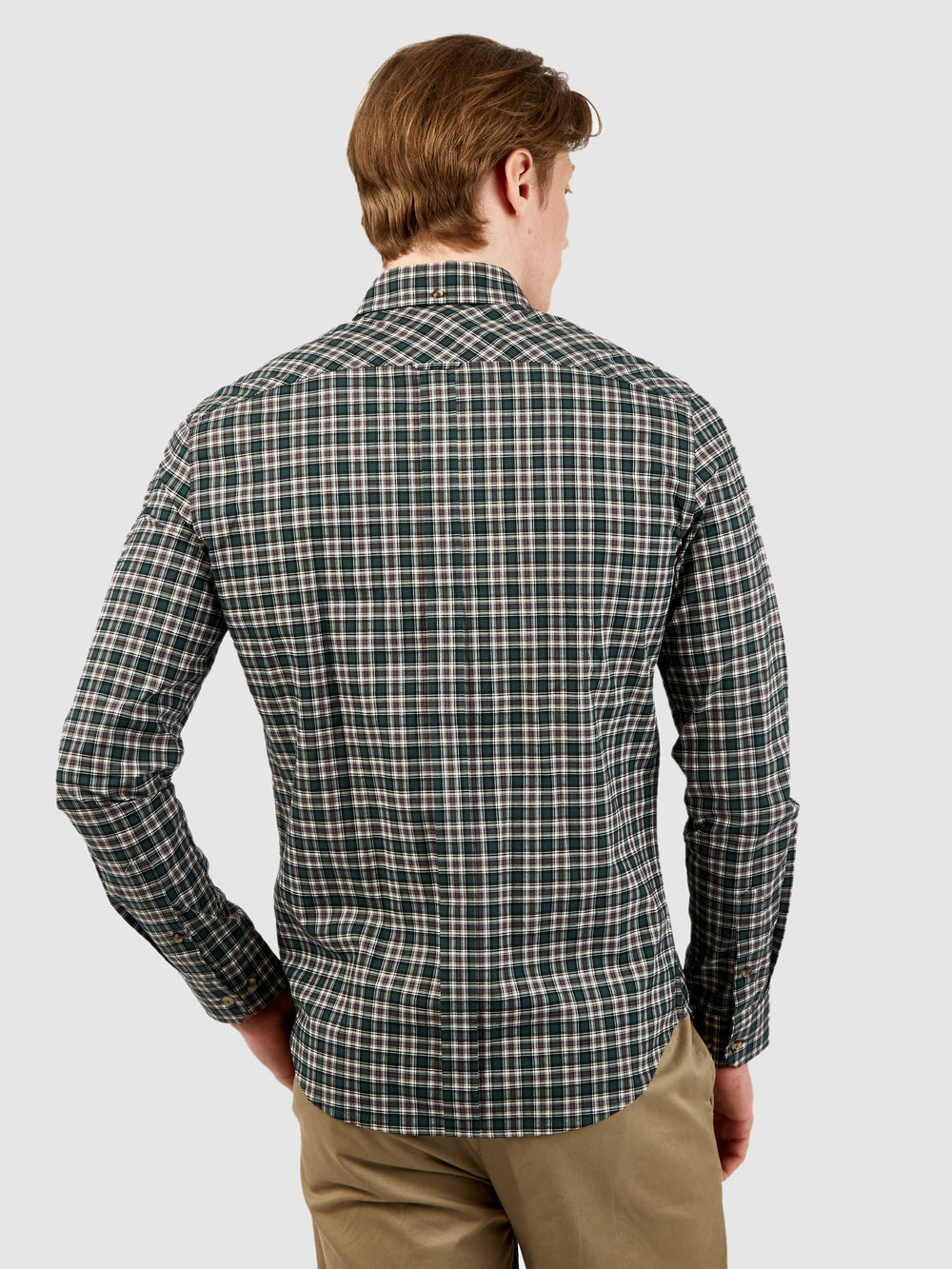 Long-Sleeve Mini Tartan-Check Shirt - Dark Green