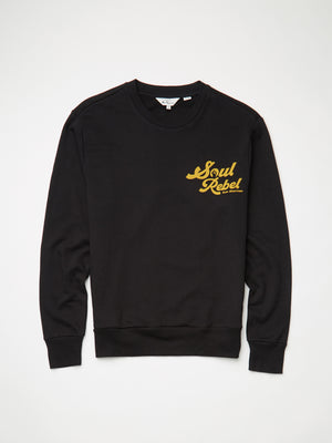 Soul Rebel Graphic Loopback Crewneck Sweatshirt - Black