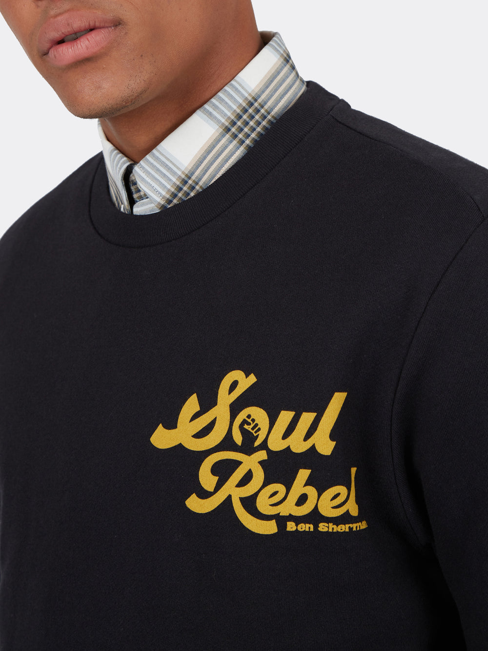 Soul Rebel Graphic Loopback Crewneck Sweatshirt - Black