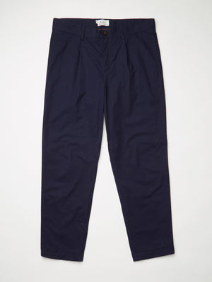 Twill Relaxed-Taper Pleated Trouser - Marine