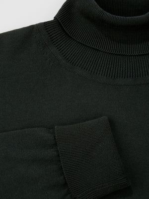 Signature Organic Knit Roll-Neck Sweater - Dark Green
