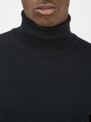 Signature Knit Roll-Neck Sweater - Black