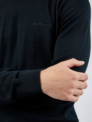 Signature Knit Crewneck Sweater - Black