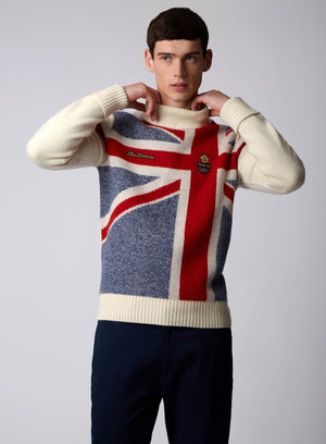 Team GB, Ben Sherman sweater, knitwear, Official 2022 Winter Olympics, Limited Edition Great Britain sweater, Beijing, cream