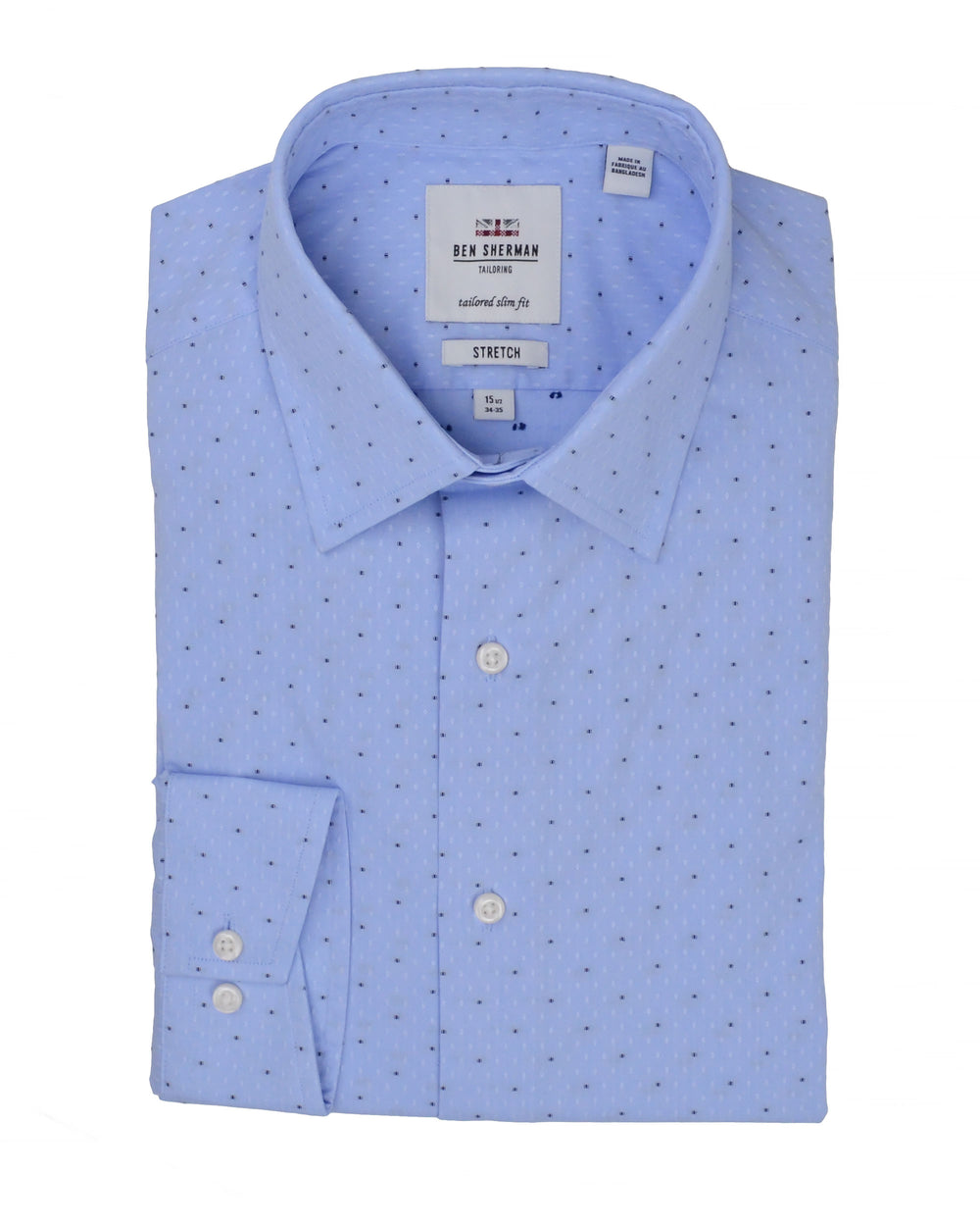 Diamond Dobby Clip-Spot Slim Fit Dress Shirt