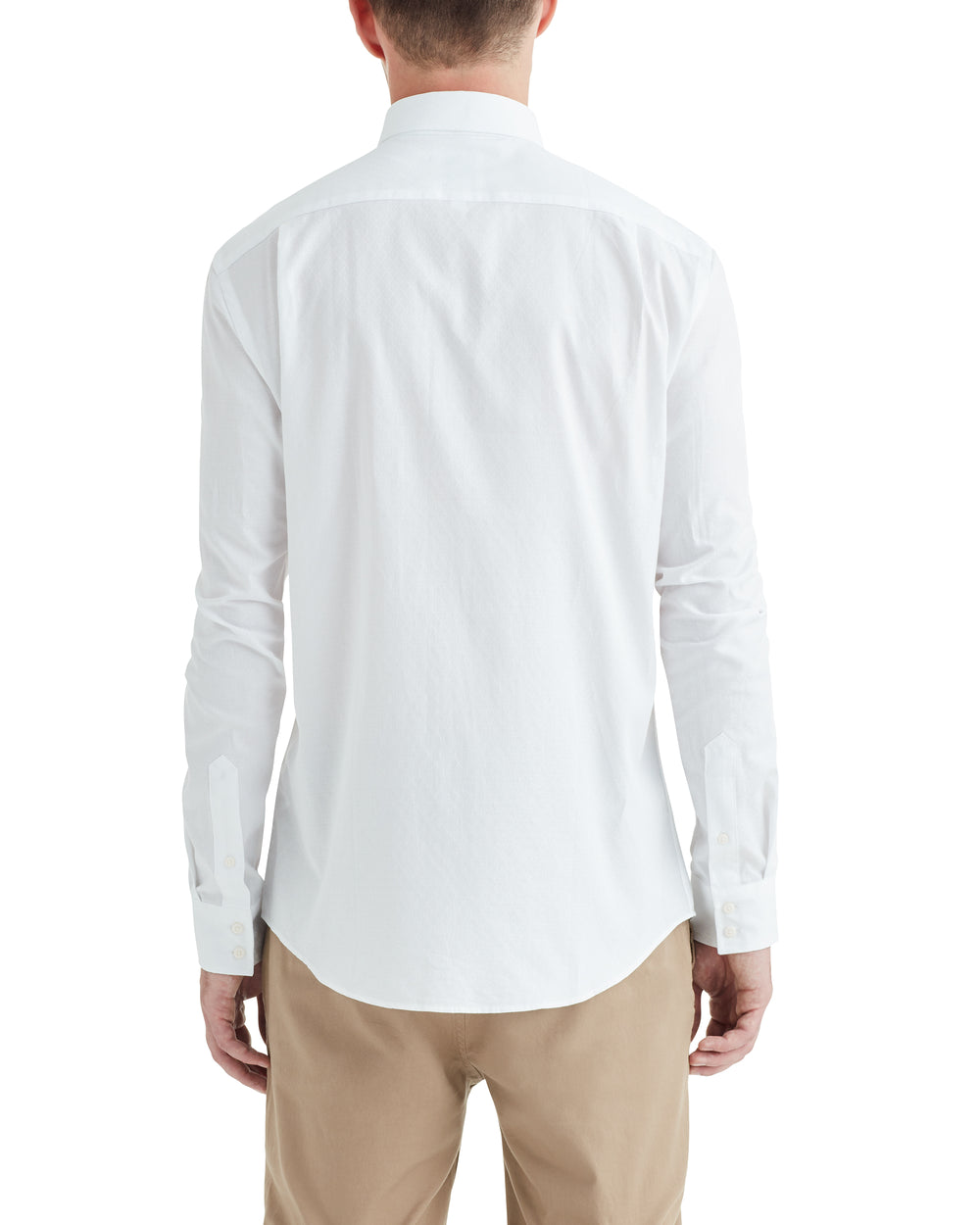White on White Jacquard Slim Fit Dress Shirt