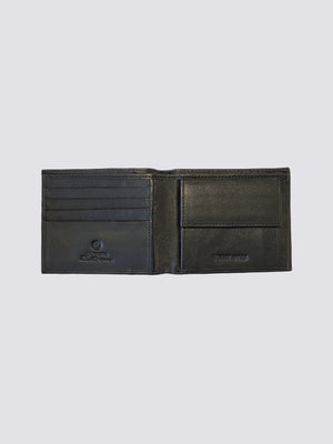 Irvine Bill Fold Leather Wallet - Black