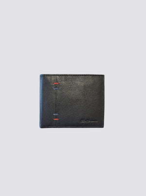 Irvine Bill Fold Leather Wallet - Black