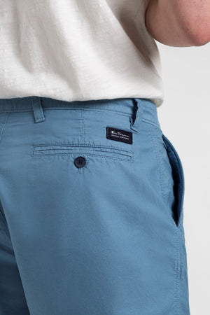 Beatnik Oxford Garment Dye Slim Short - Dusty Blue