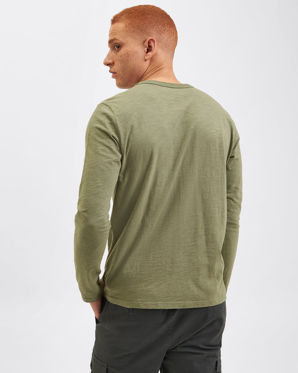 Garment Dye Beatnik Long-Sleeve T-Shirt - Olive Green