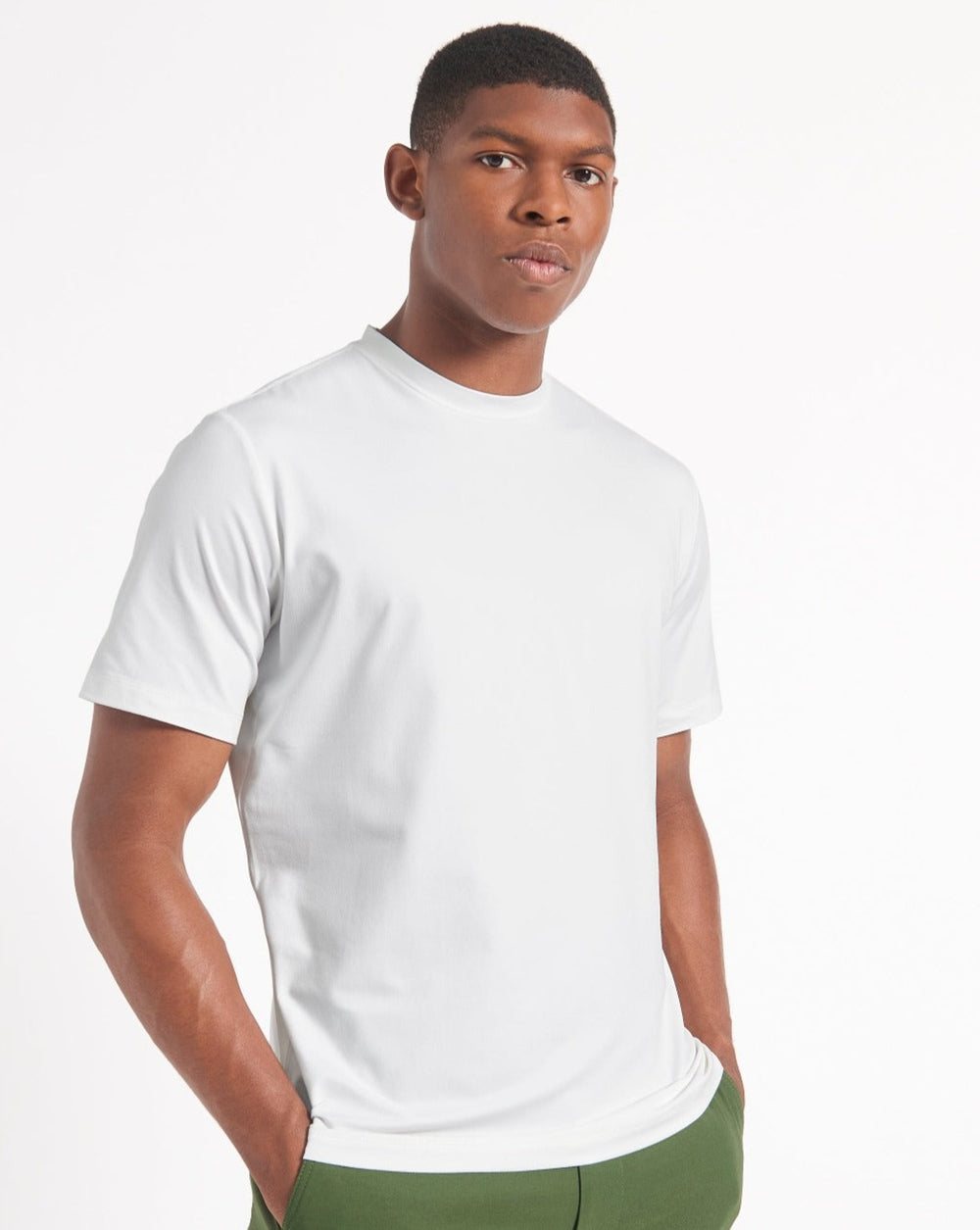 Performance Stretch Marl T-Shirt - Bright White
