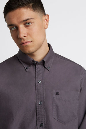 Beatnik Oxford Garment Dye Shirt - Charcoal