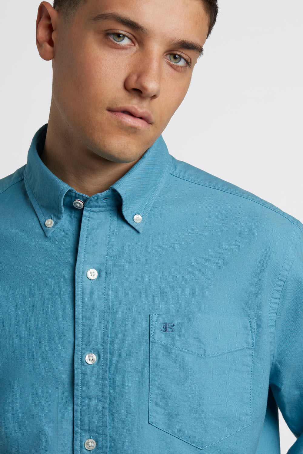 Beatnik Oxford Garment Dye Shirt - Deep Teal Blue - Ben Sherman
